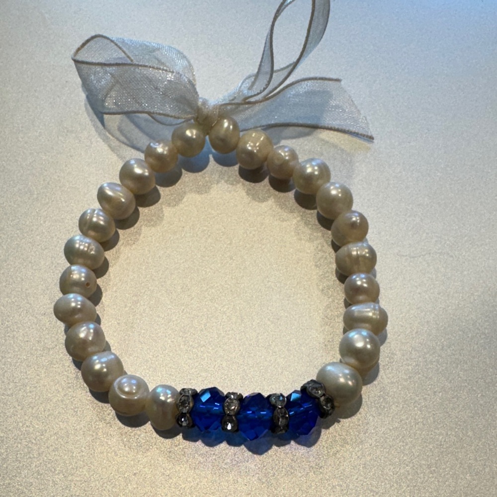 Red, White, and Blue Beaded Bracelet Set of 2 - Picture 5 of 6